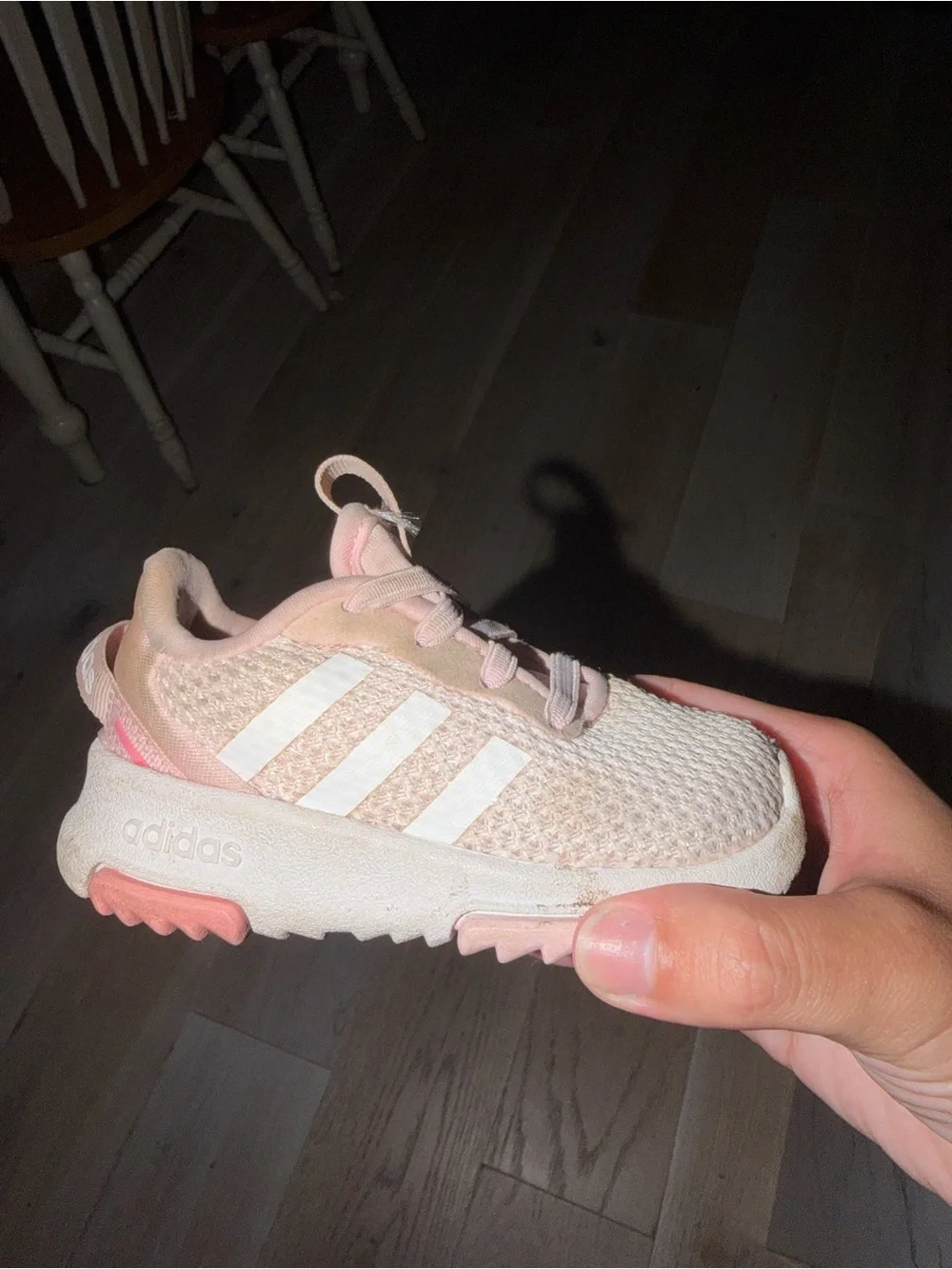 adidas Toddlers' Pink Knit Walker Sneakers